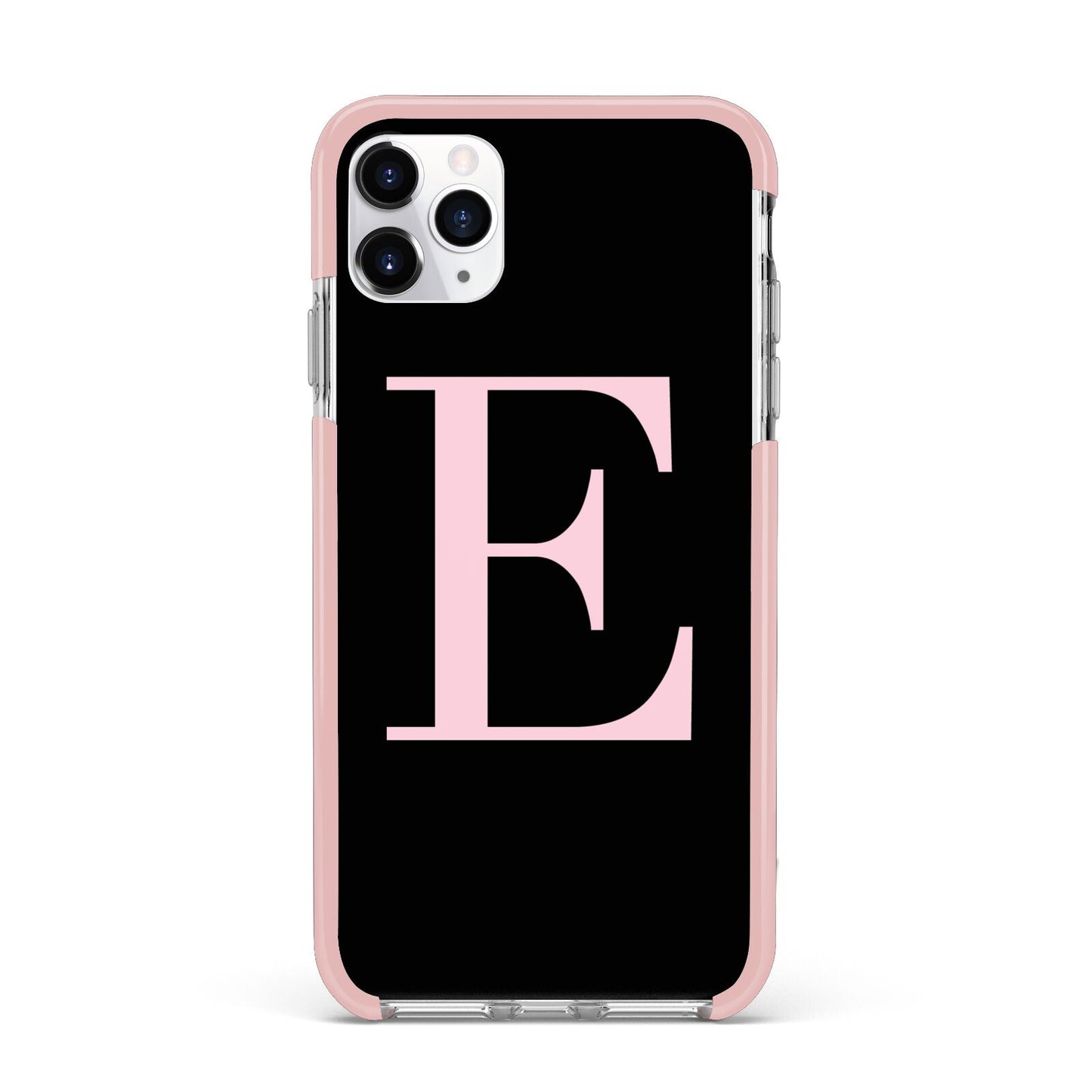 Black with Pink Personalised Monogram iPhone 11 Pro Max Impact Pink Edge Case