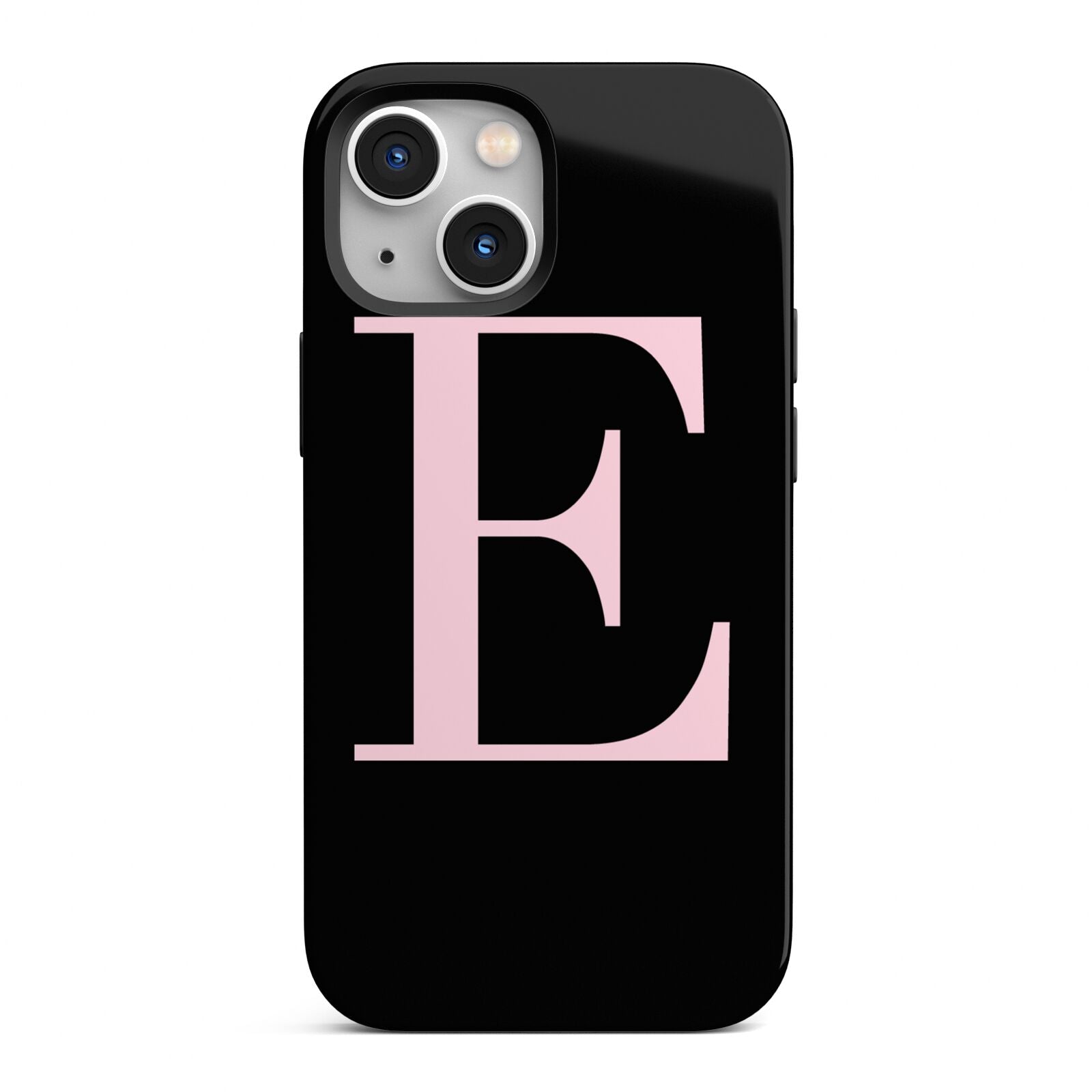 Black with Pink Personalised Monogram iPhone 13 Mini Full Wrap 3D Tough Case