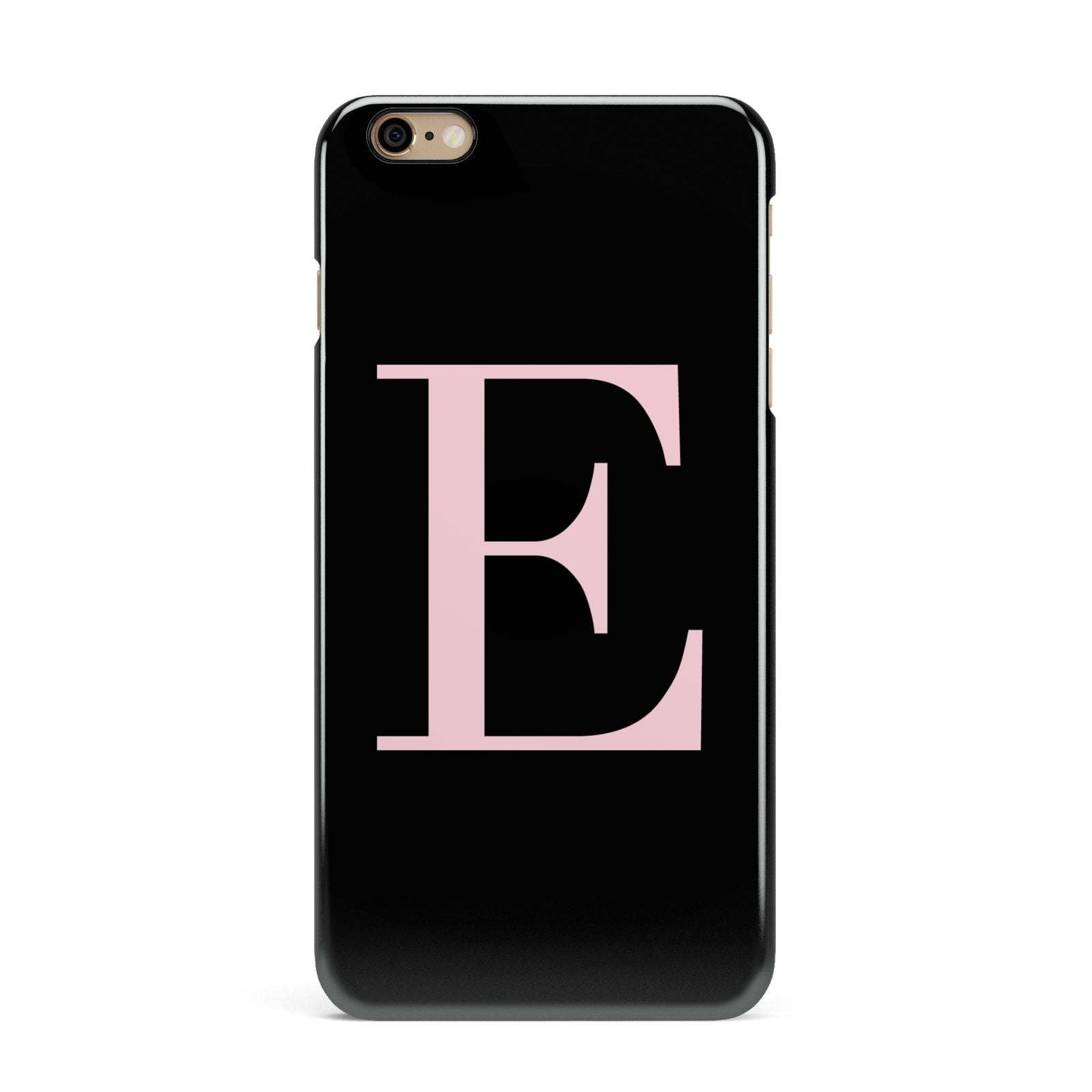 Black with Pink Personalised Monogram iPhone 6 Plus 3D Snap Case on Gold Phone