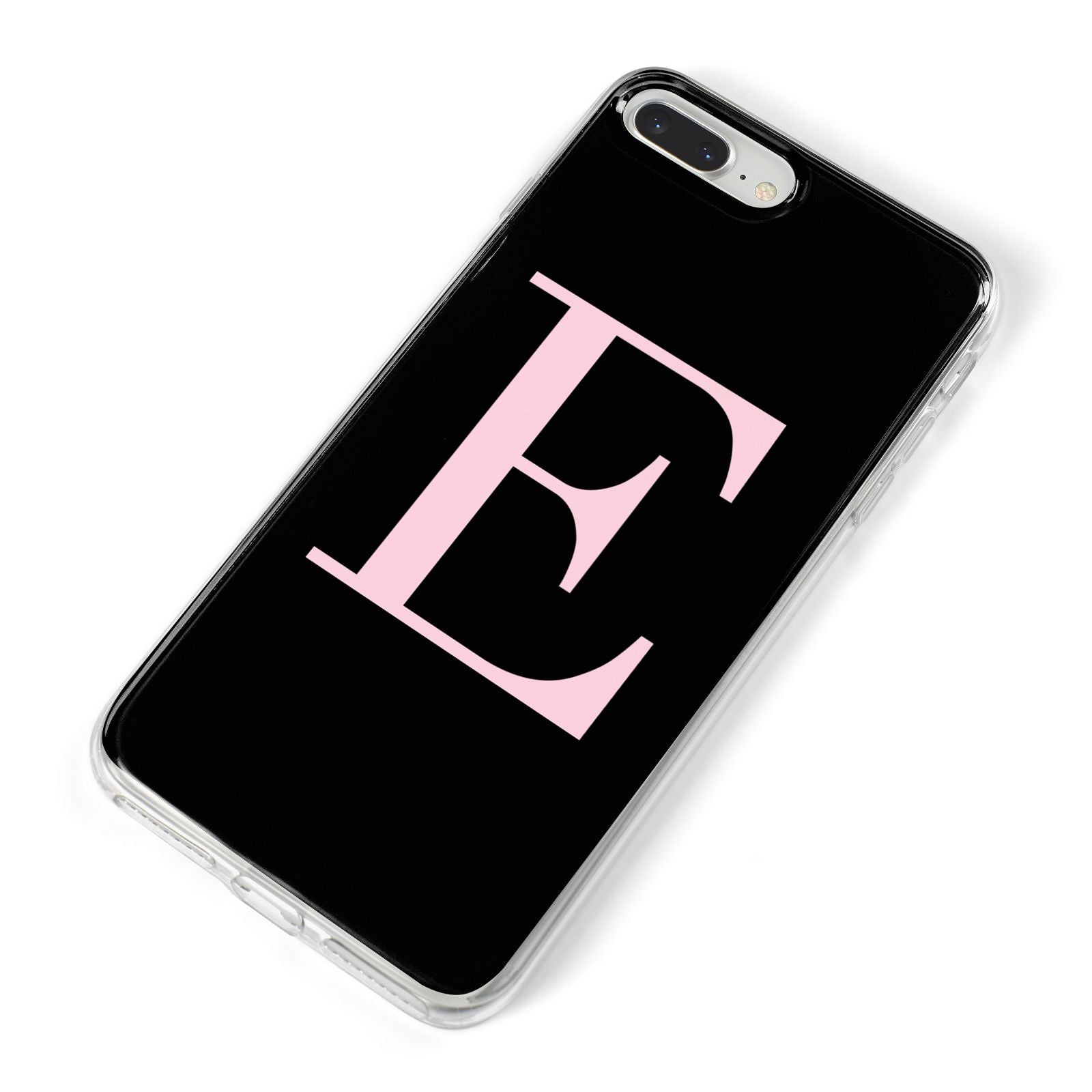 Black with Pink Personalised Monogram iPhone 8 Plus Bumper Case on Silver iPhone Alternative Image