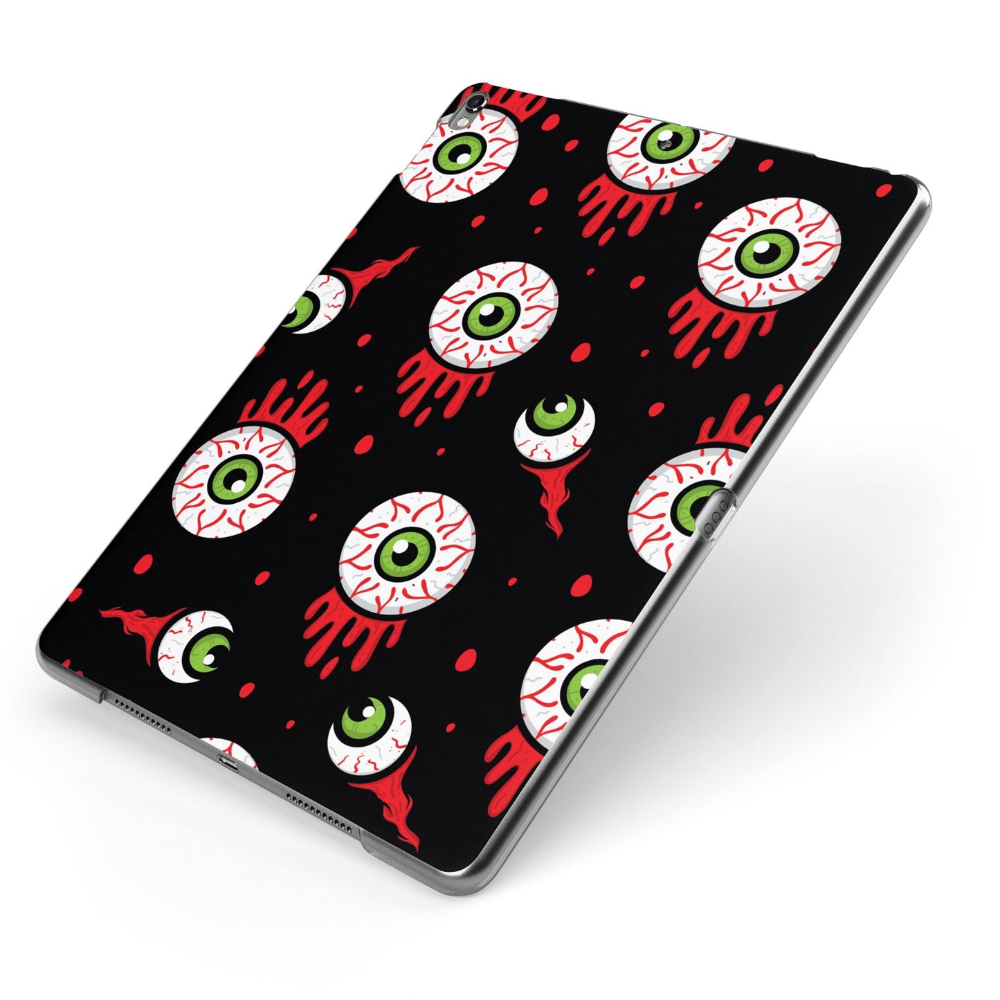 Bleeding Eyeballs Apple iPad Case on Grey iPad Side View