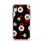 Bleeding Eyeballs Apple iPhone XR Impact Case White Edge on Silver Phone