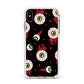 Bleeding Eyeballs Apple iPhone Xs Max Impact Case White Edge on Silver Phone