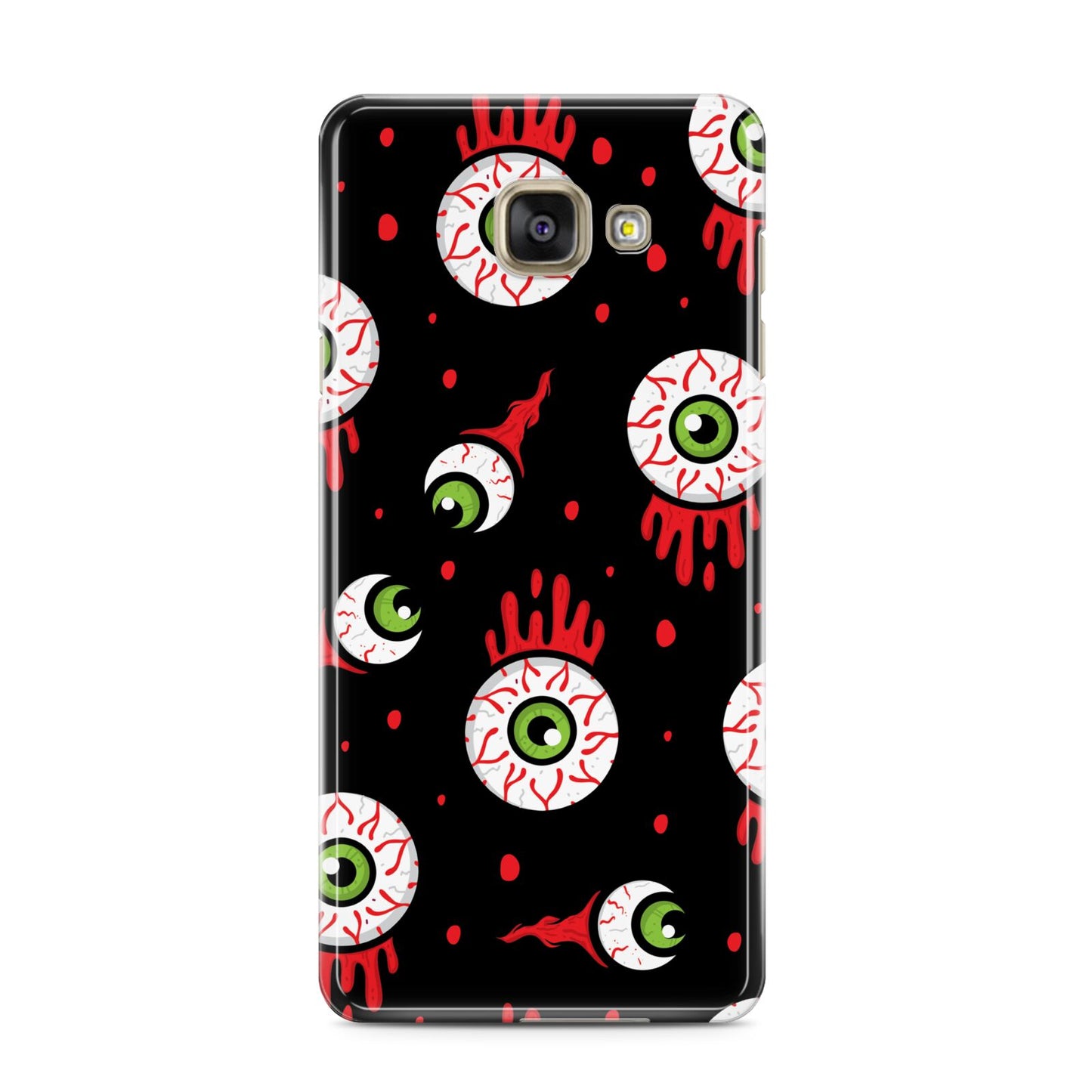 Bleeding Eyeballs Samsung Galaxy A3 2016 Case on gold phone