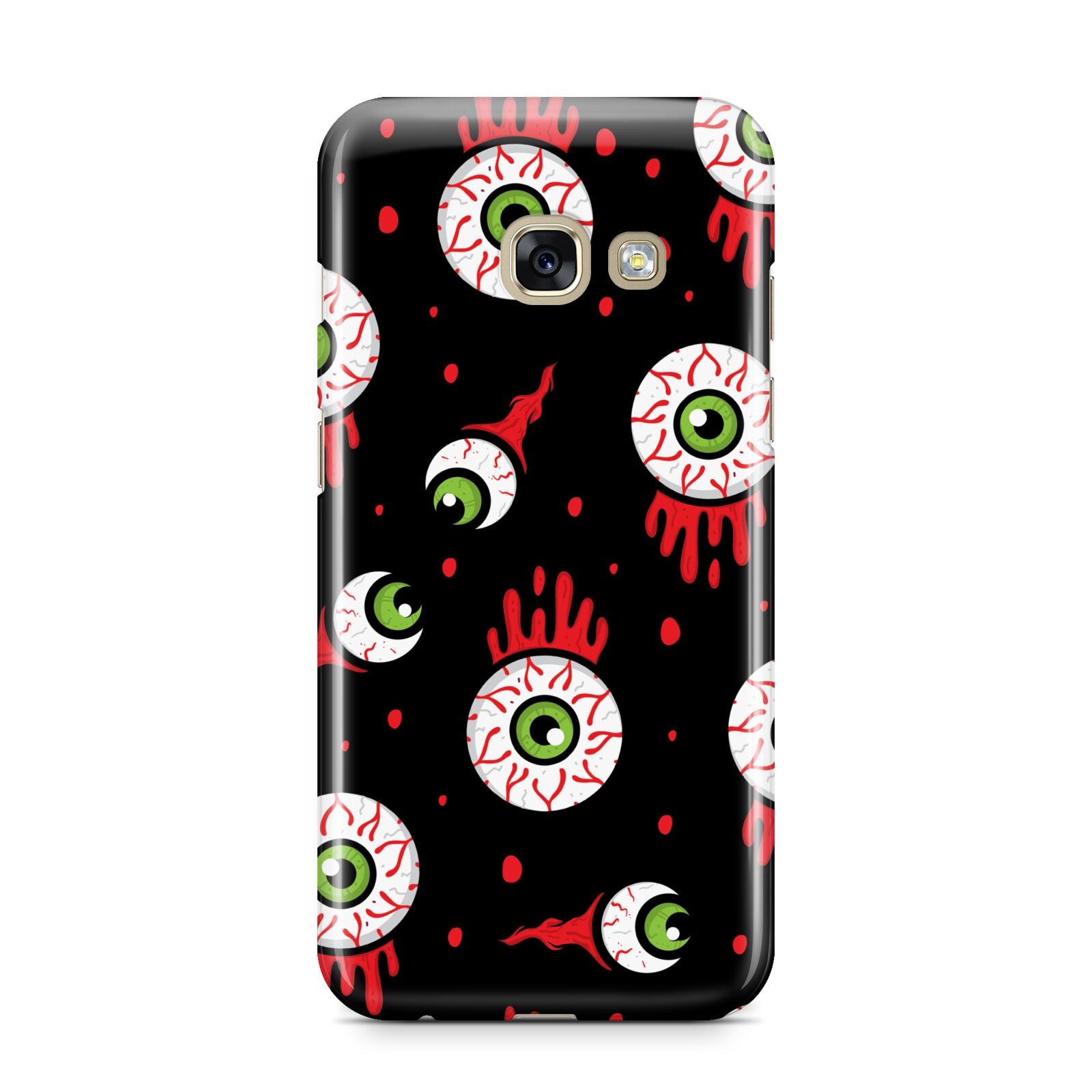 Bleeding Eyeballs Samsung Galaxy A3 2017 Case on gold phone