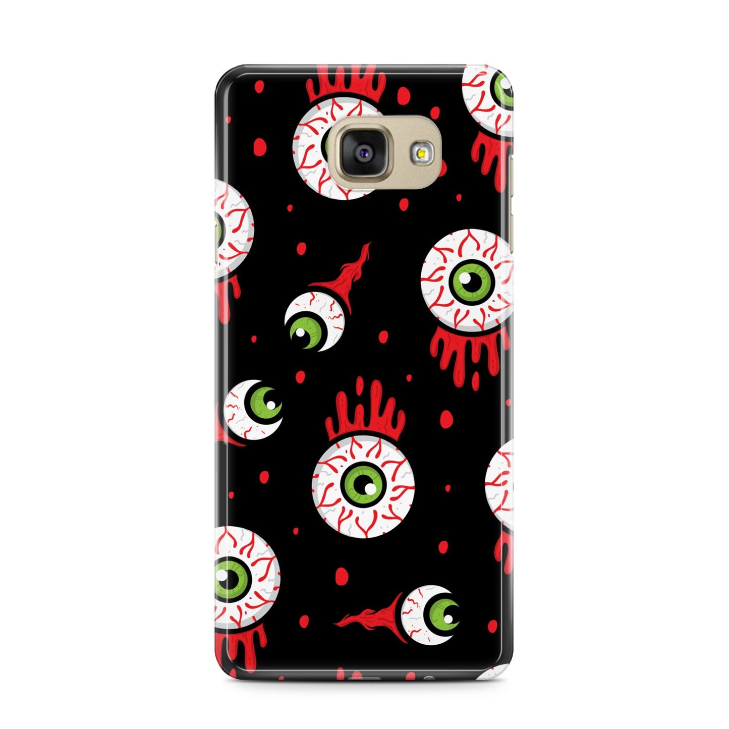 Bleeding Eyeballs Samsung Galaxy A7 2016 Case on gold phone