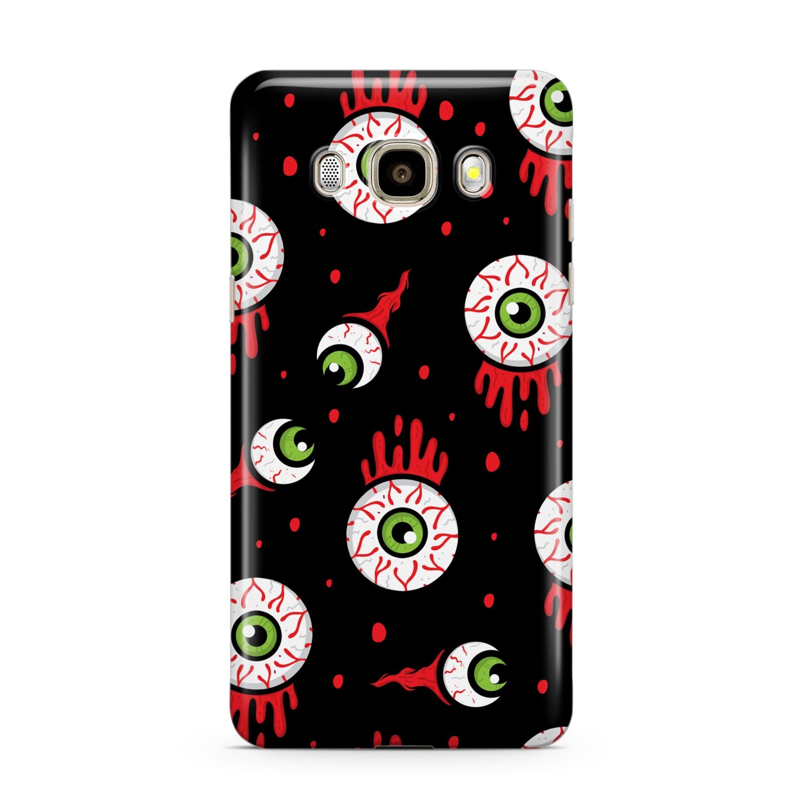 Bleeding Eyeballs Samsung Galaxy J7 2016 Case on gold phone