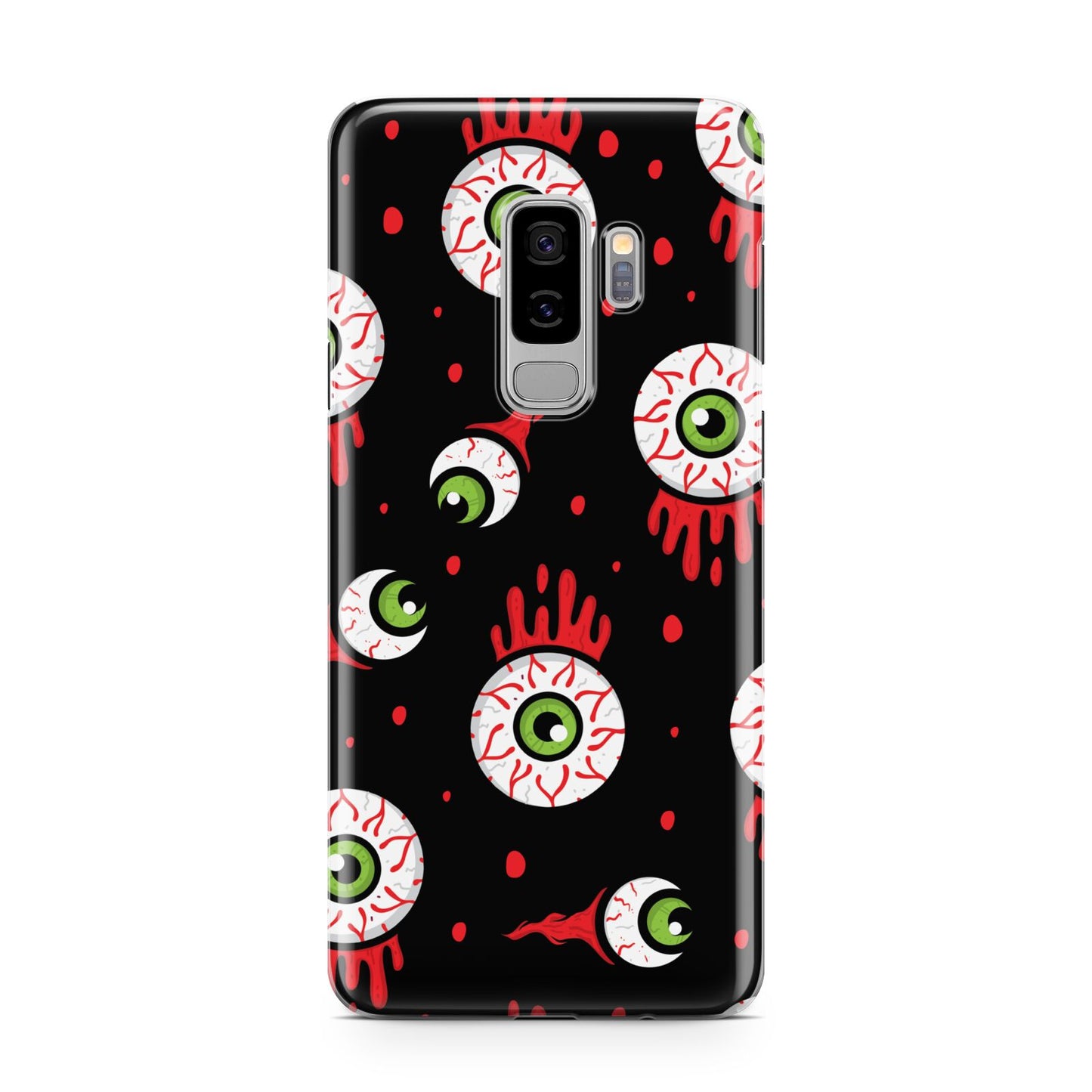 Bleeding Eyeballs Samsung Galaxy S9 Plus Case on Silver phone