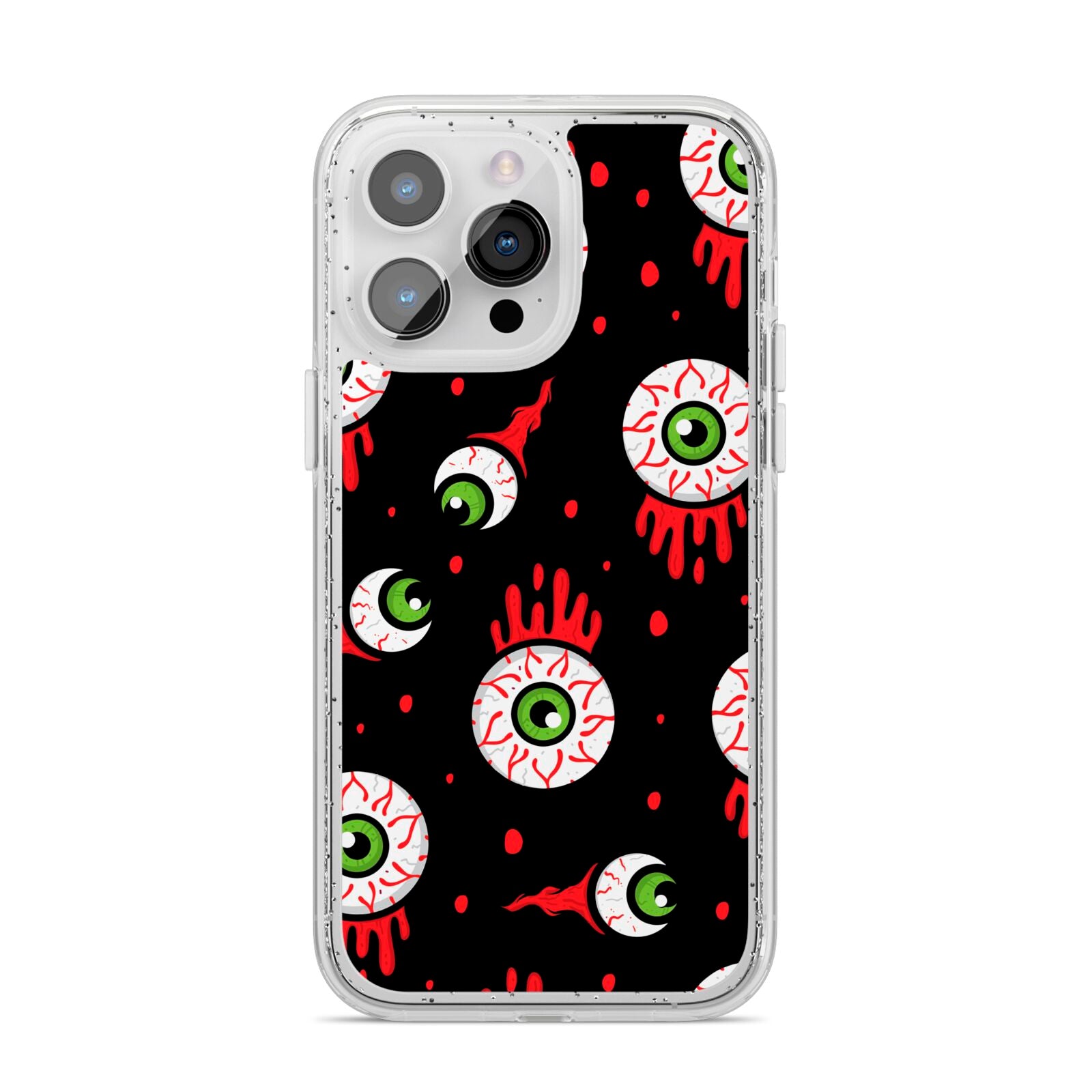 Bleeding Eyeballs iPhone 14 Pro Max Glitter Tough Case Silver