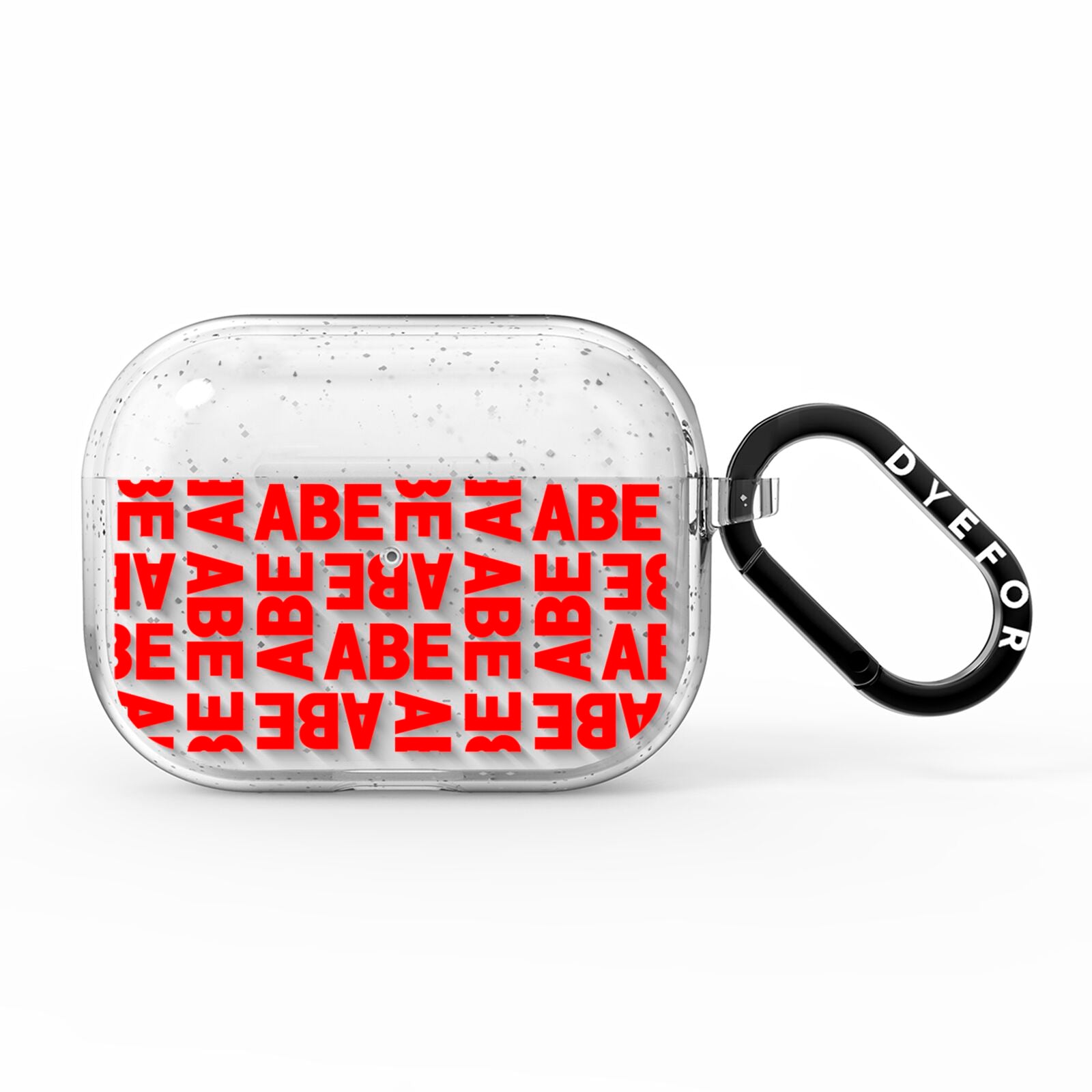 Block Red Custom Text AirPods Pro Glitter Case