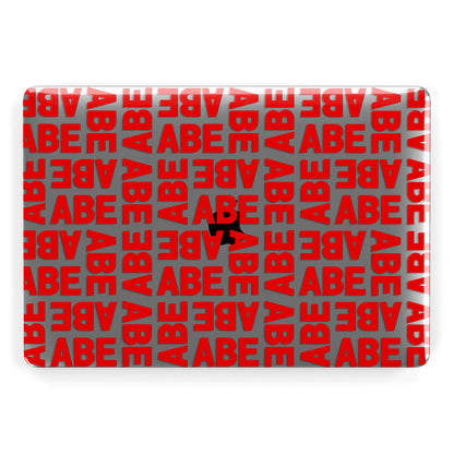 Block Red Custom Text Apple MacBook Case