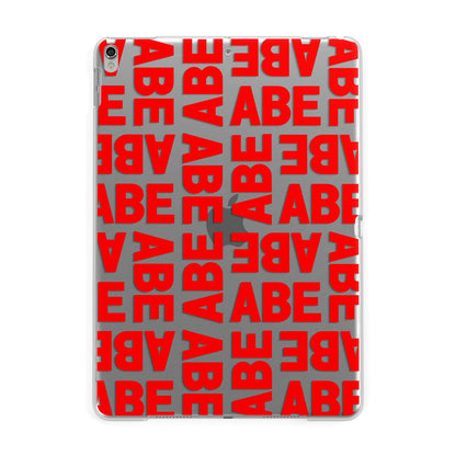 Block Red Custom Text Apple iPad Silver Case