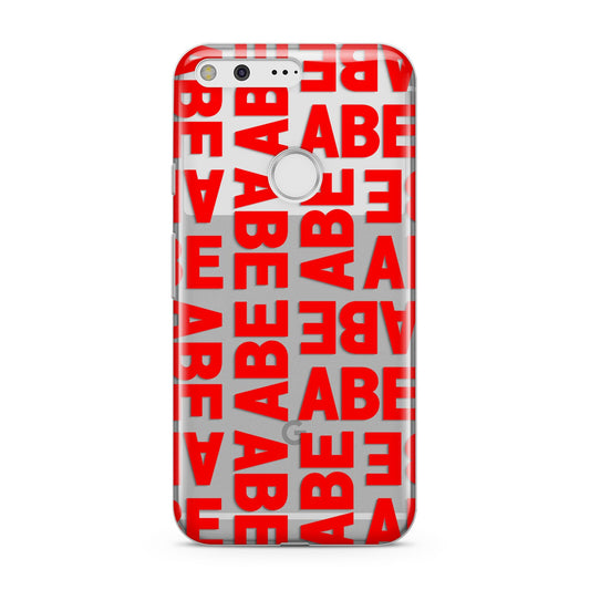 Block Red Custom Text Google Pixel Case