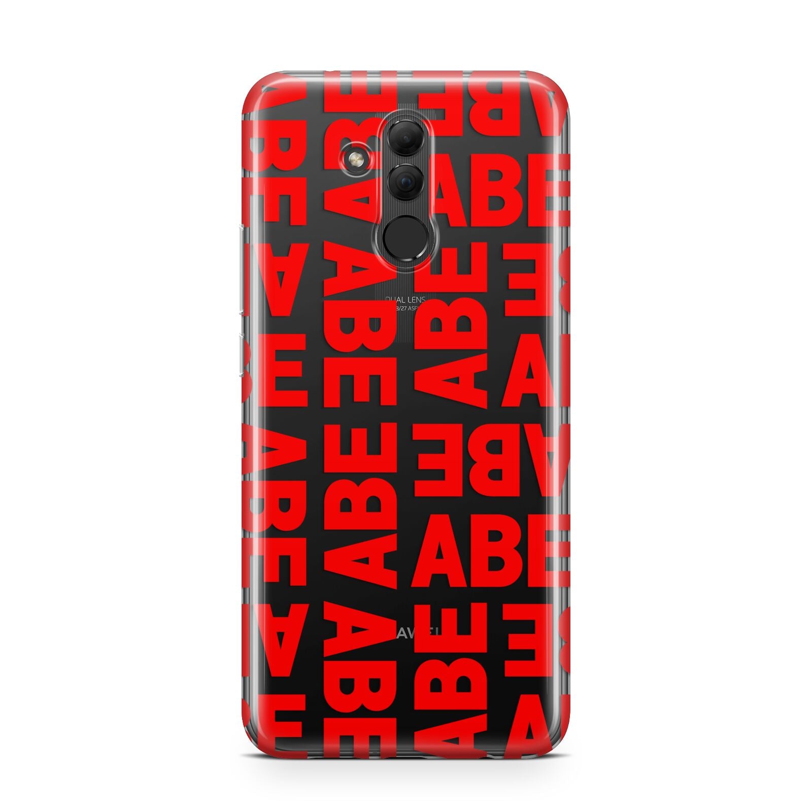 Block Red Custom Text Huawei Mate 20 Lite