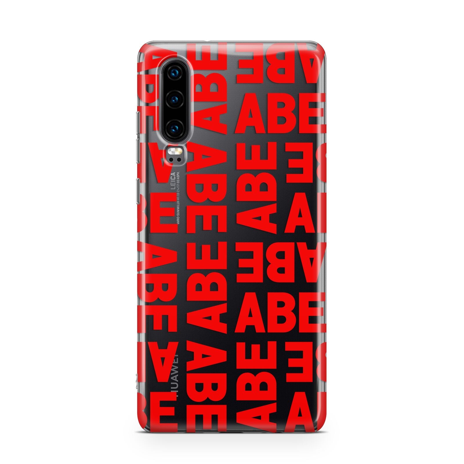 Block Red Custom Text Huawei P30 Phone Case