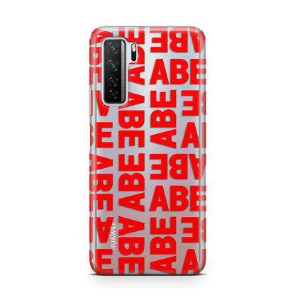 Block Red Custom Text Huawei P40 Lite 5G Phone Case