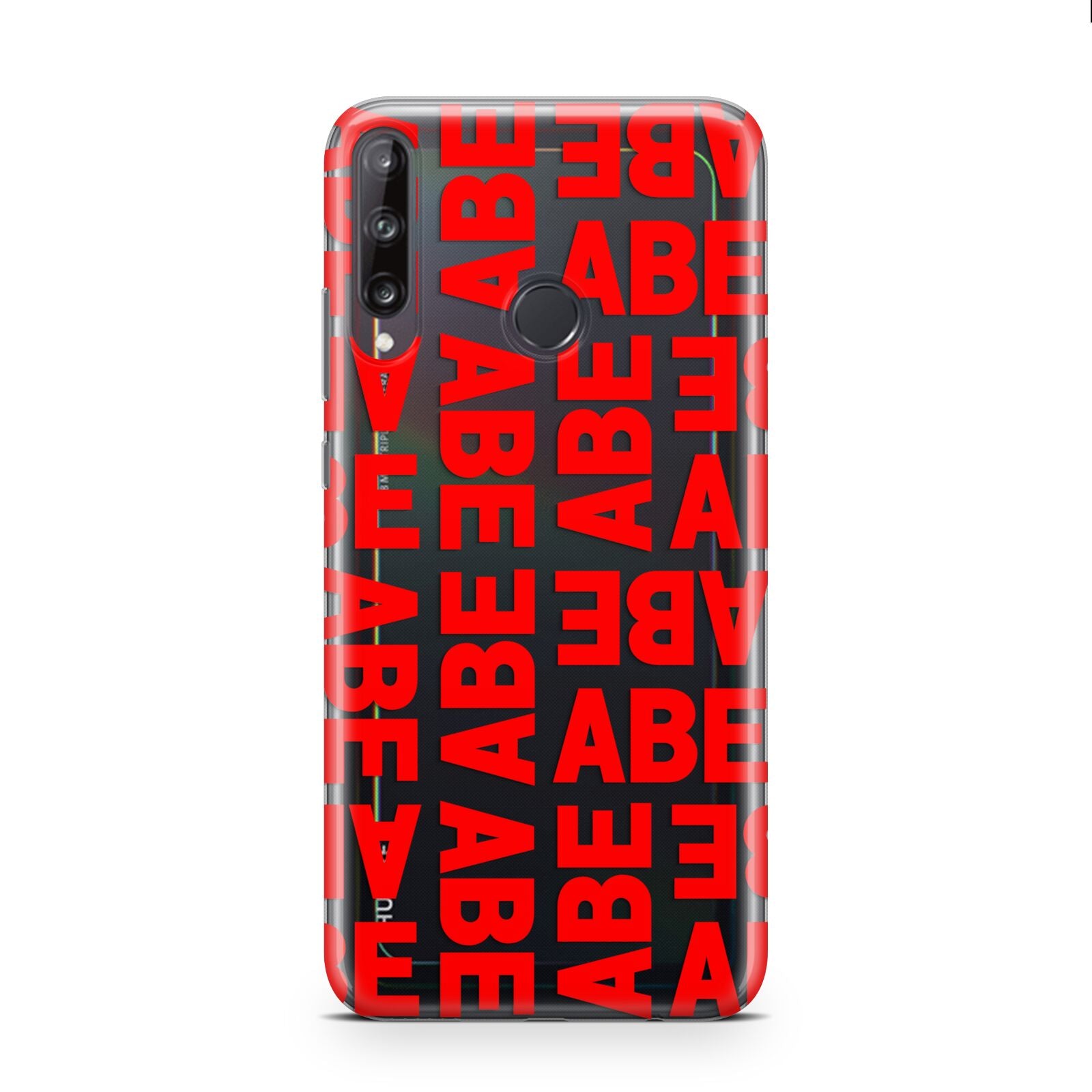 Block Red Custom Text Huawei P40 Lite E Phone Case