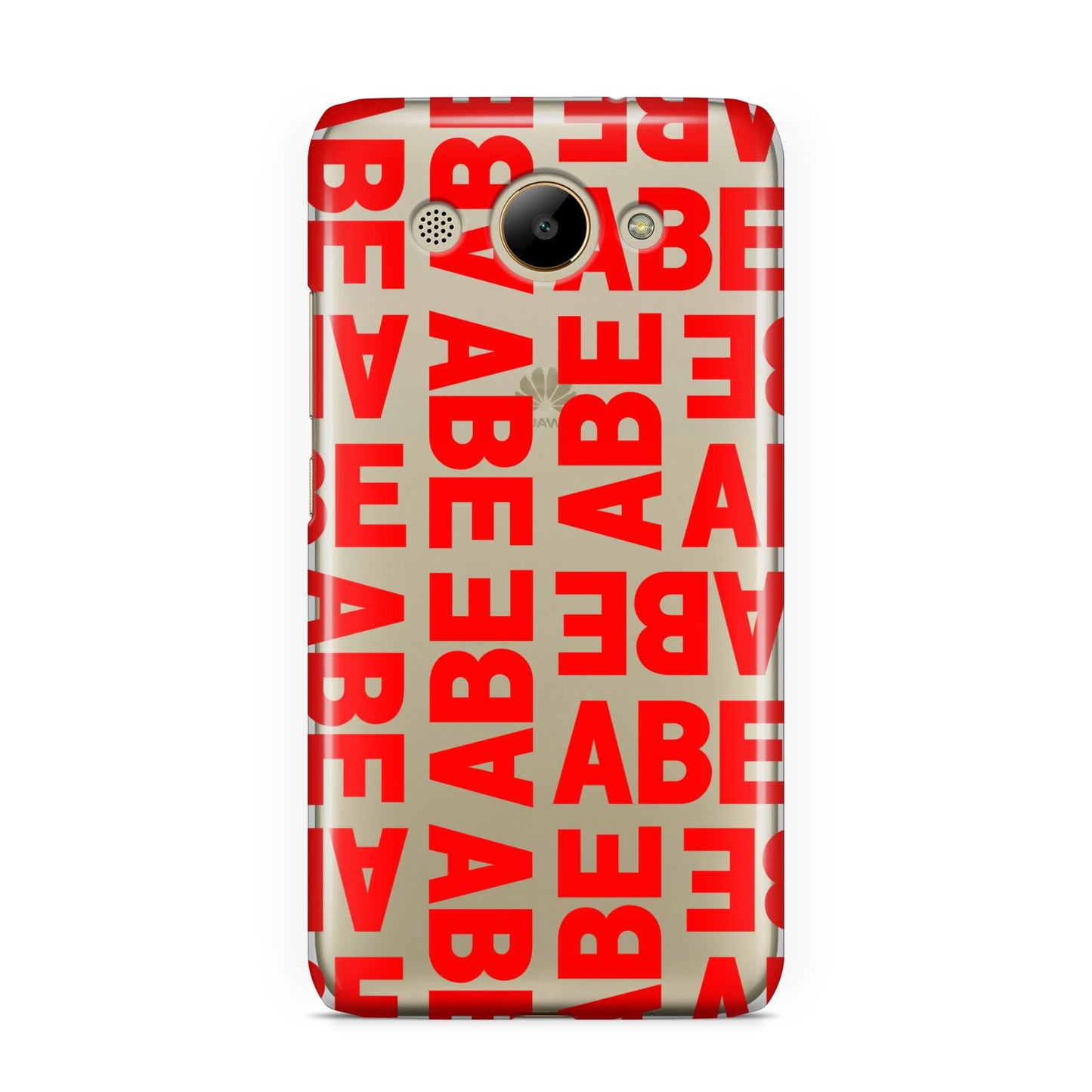 Block Red Custom Text Huawei Y3 2017