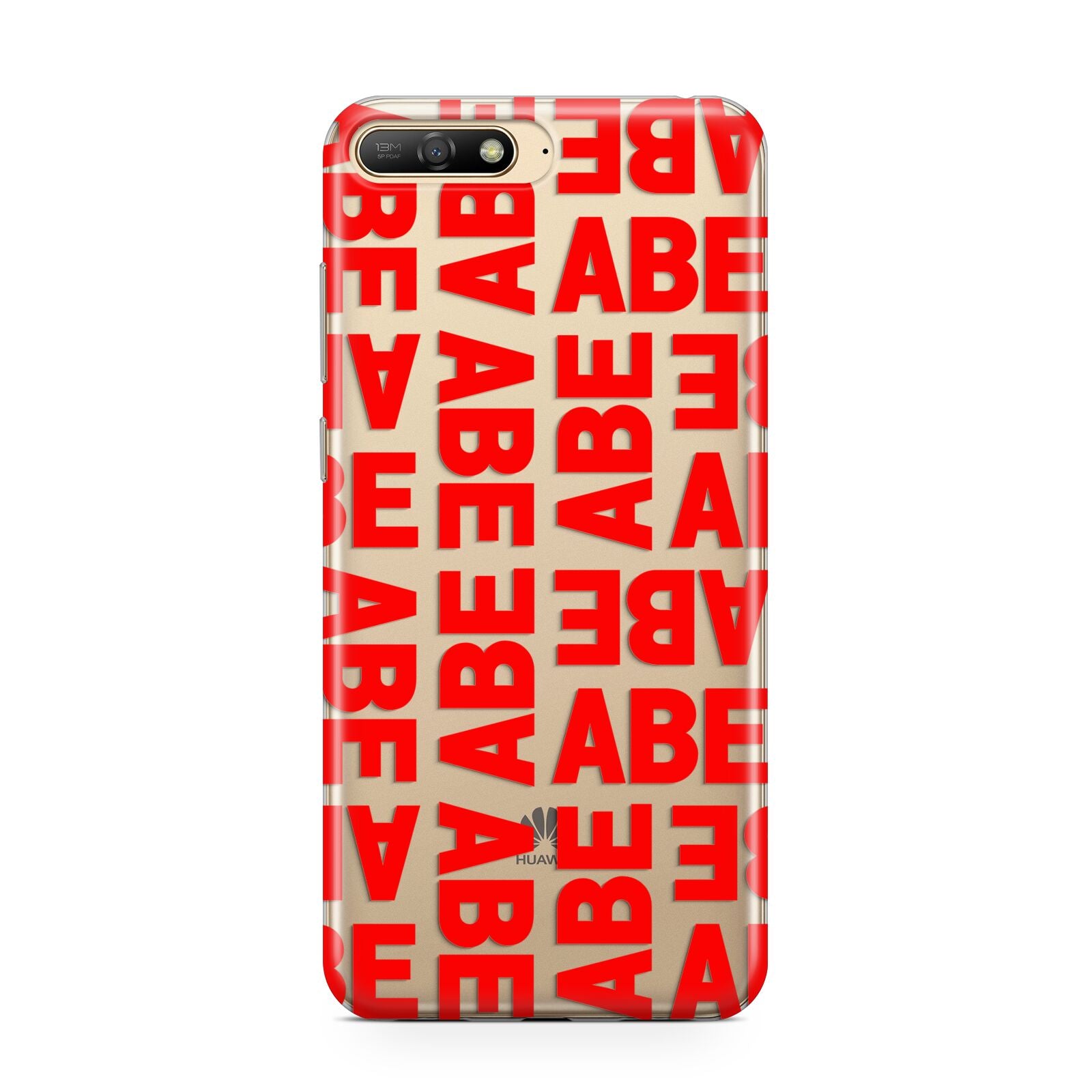 Block Red Custom Text Huawei Y6 2018