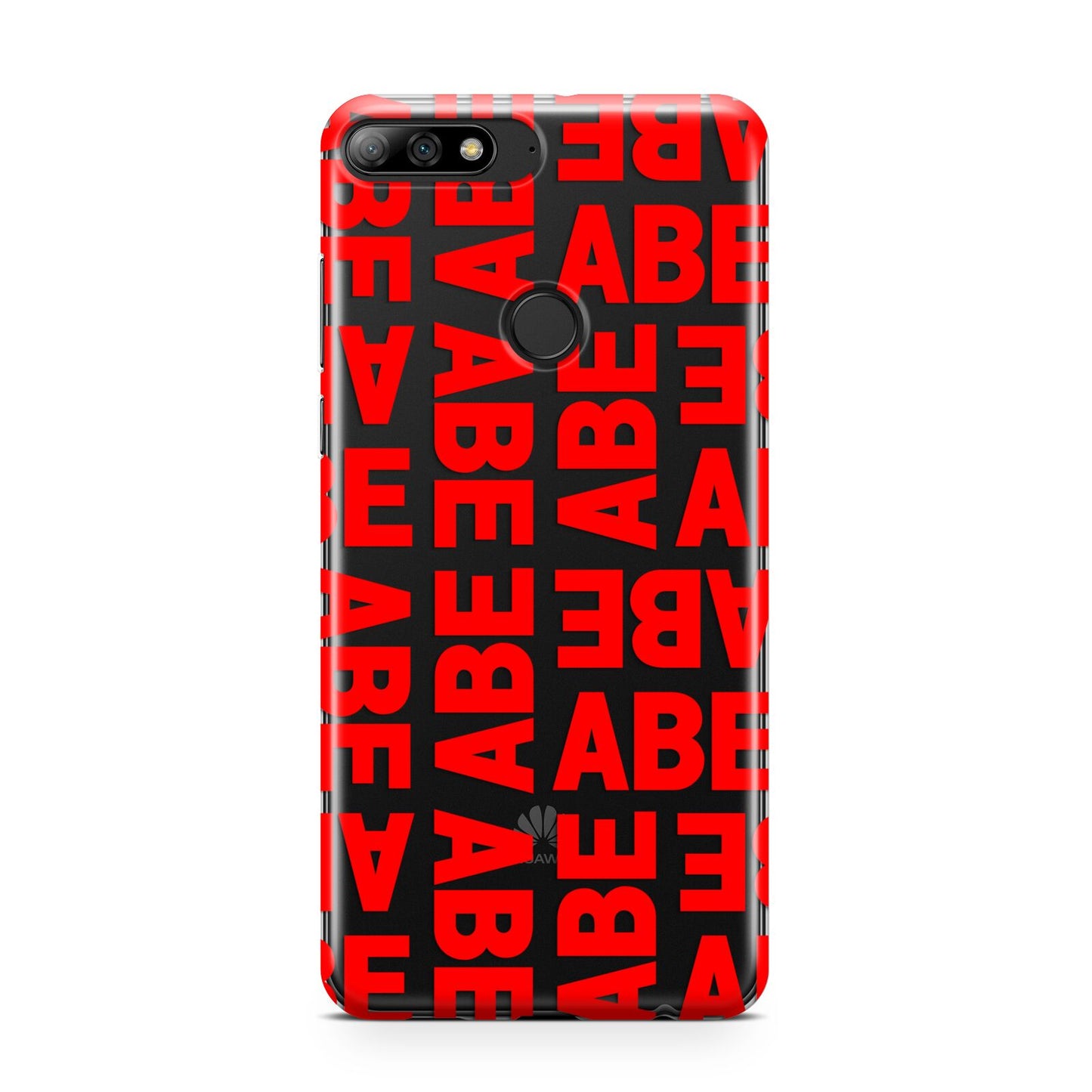 Block Red Custom Text Huawei Y7 2018