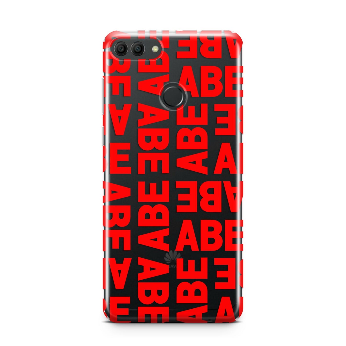 Block Red Custom Text Huawei Y9 2018