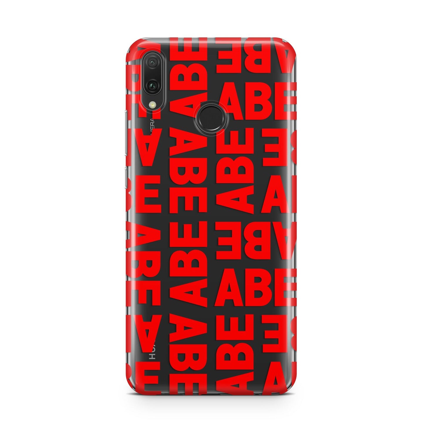 Block Red Custom Text Huawei Y9 2019