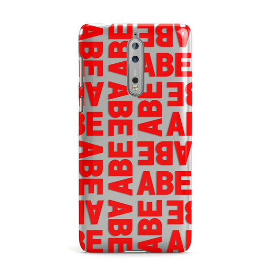 Block Red Custom Text Nokia Case