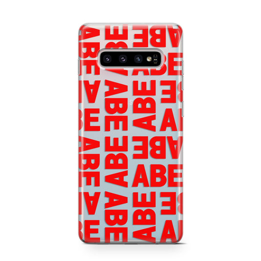 Block Red Custom Text Protective Samsung Galaxy Case