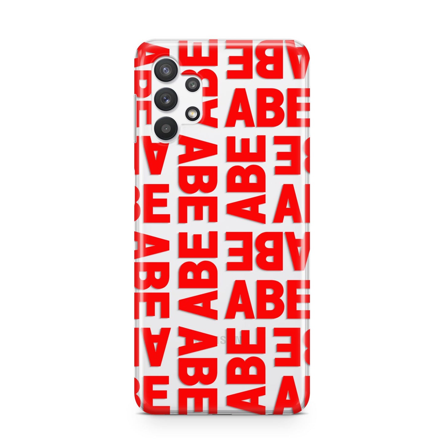 Block Red Custom Text Samsung A32 5G Case