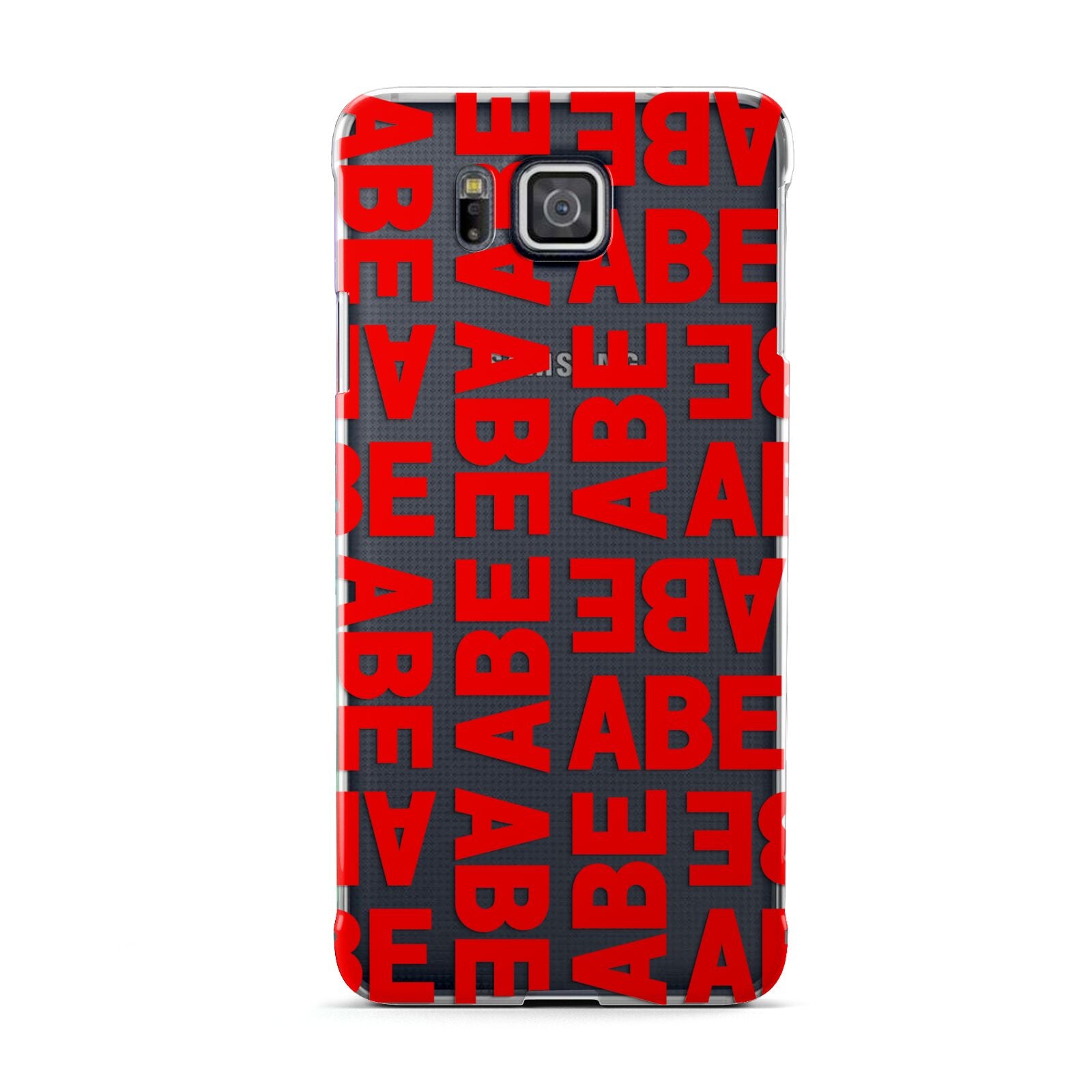 Block Red Custom Text Samsung Galaxy Alpha Case