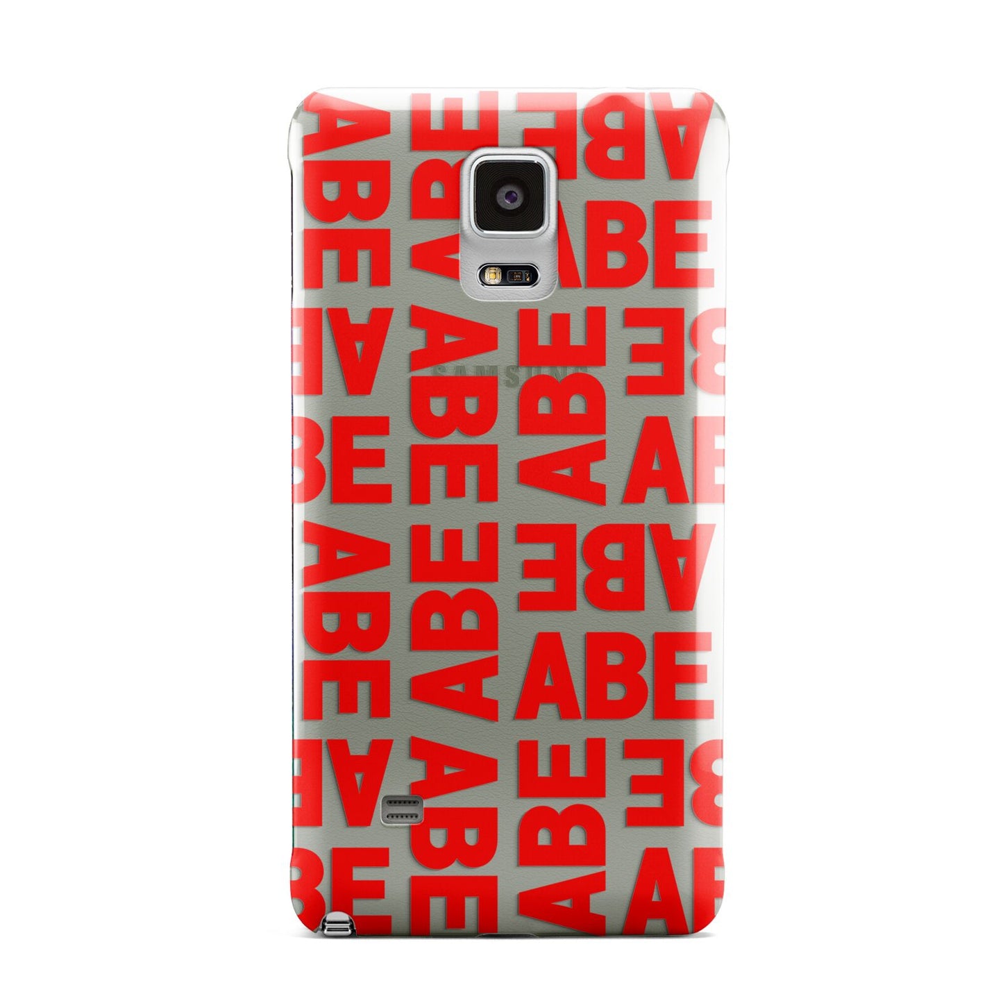 Block Red Custom Text Samsung Galaxy Note 4 Case