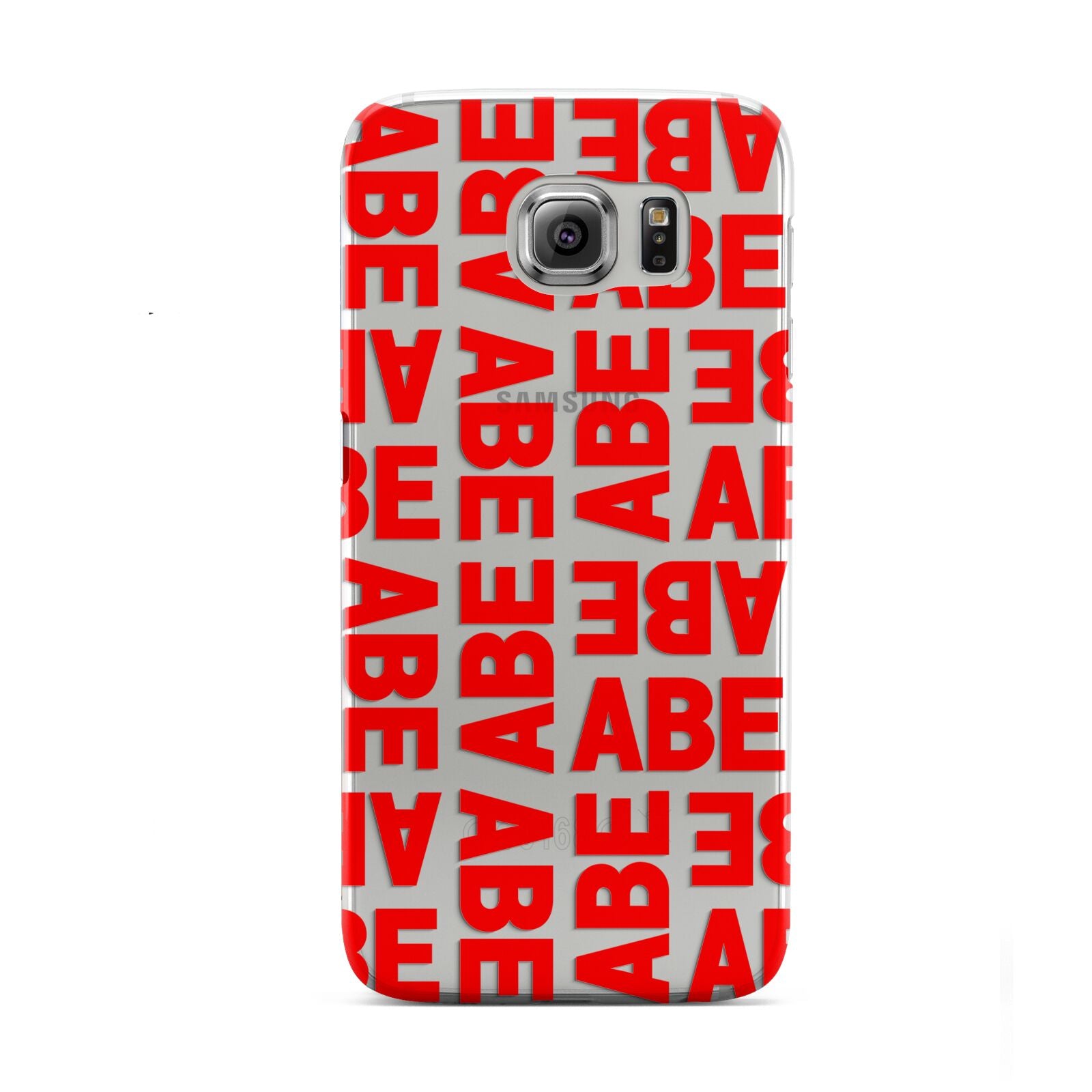 Block Red Custom Text Samsung Galaxy S6 Case