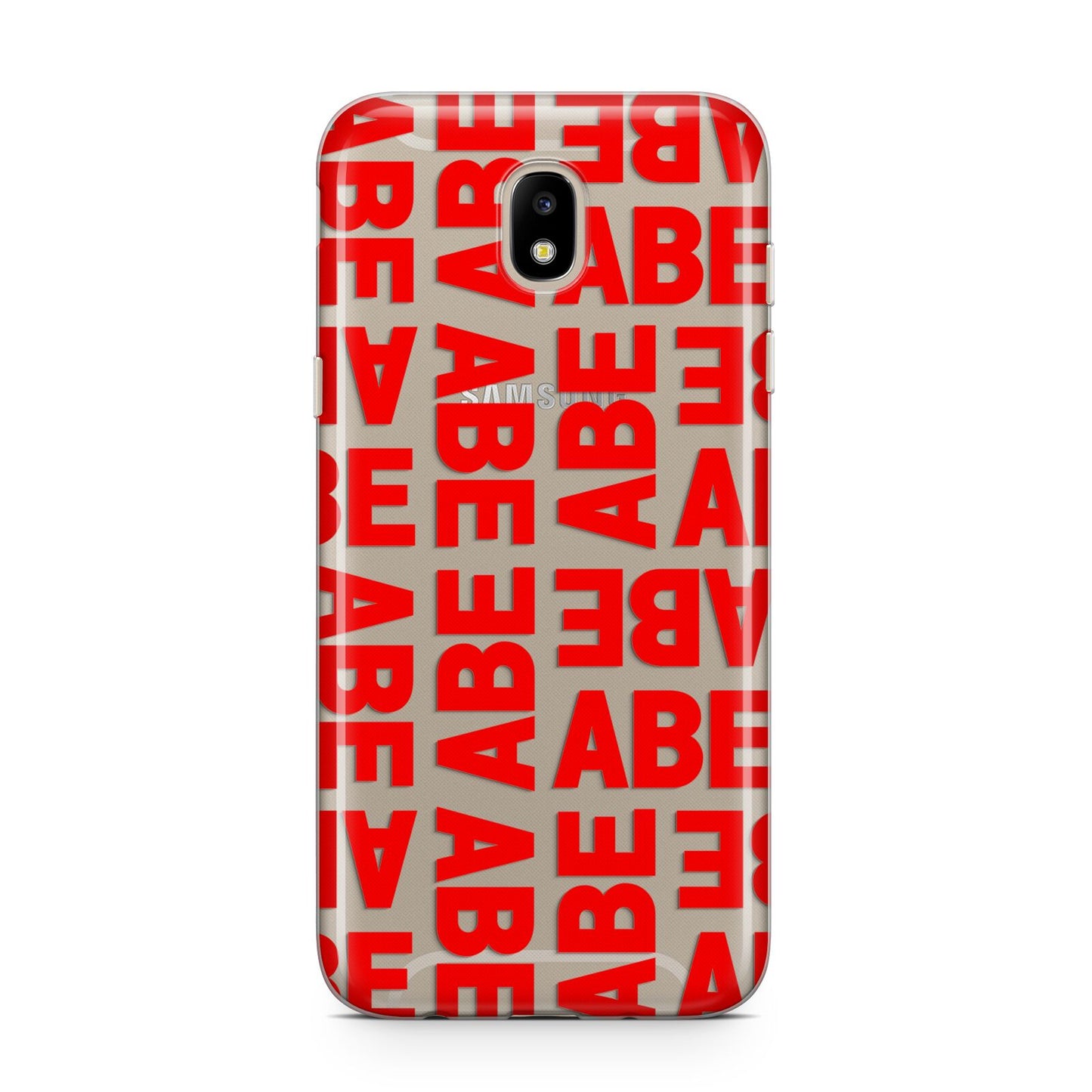 Block Red Custom Text Samsung J5 2017 Case