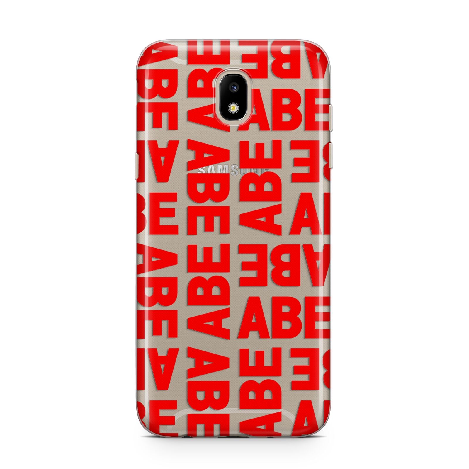 Block Red Custom Text Samsung J5 2017 Case