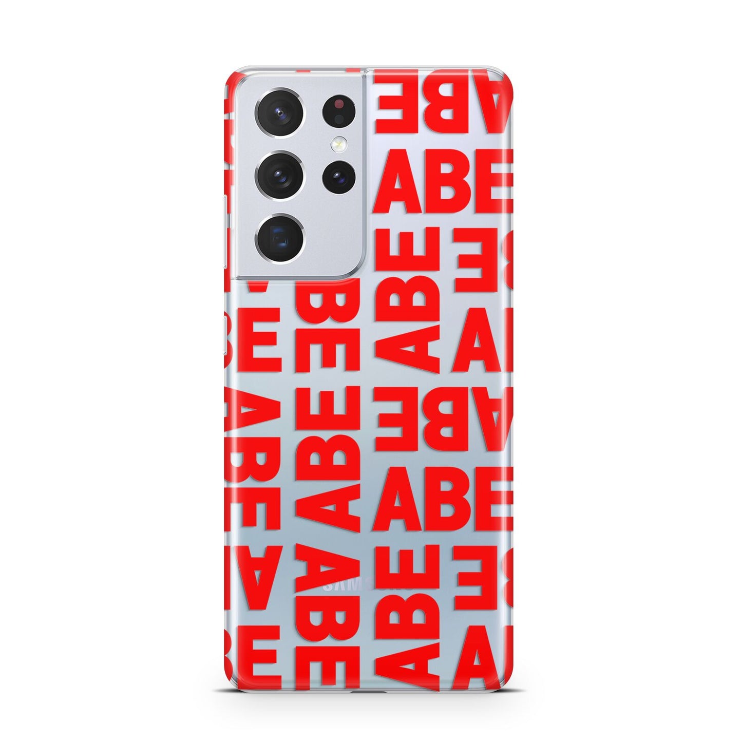 Block Red Custom Text Samsung S21 Ultra Case