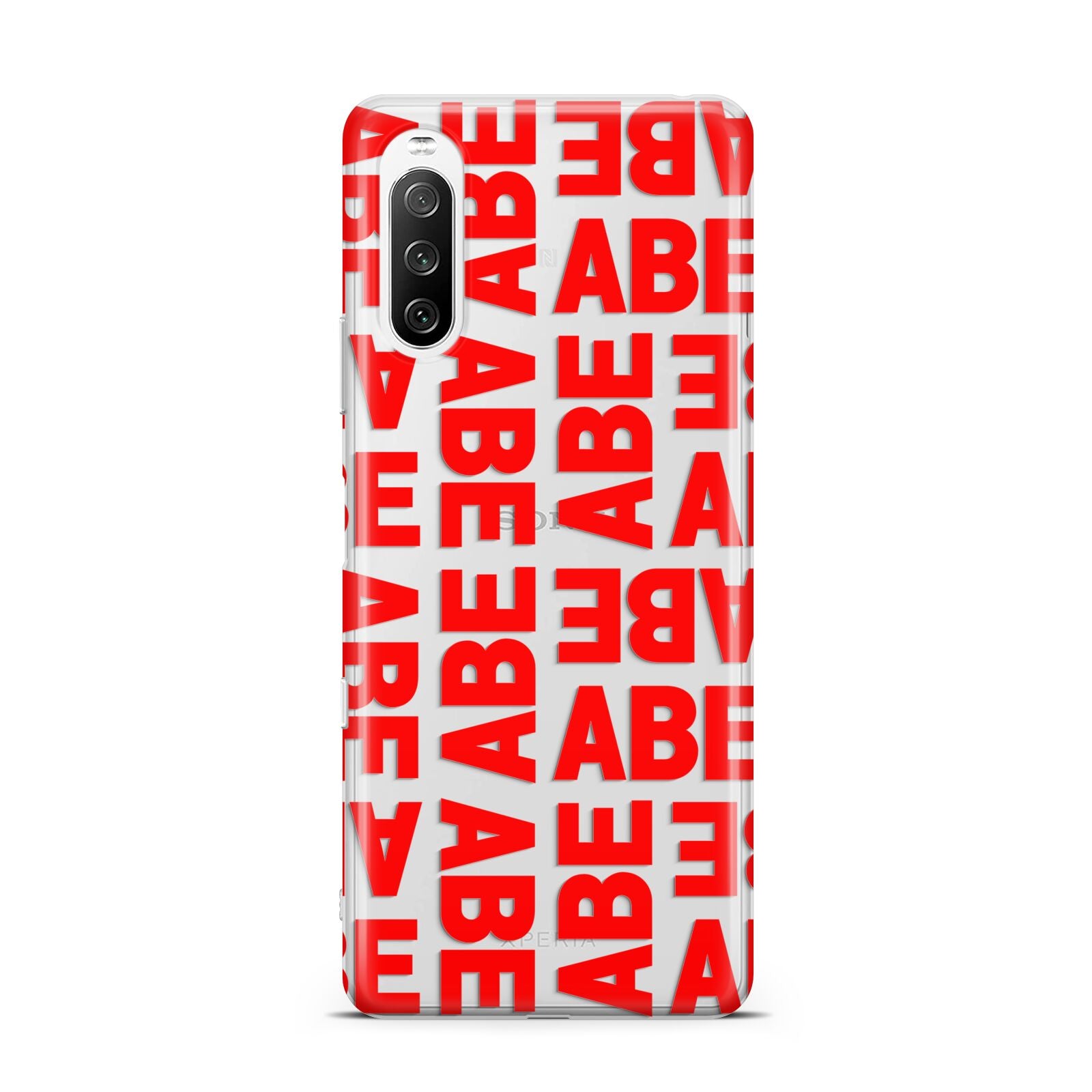 Block Red Custom Text Sony Xperia 10 III Case