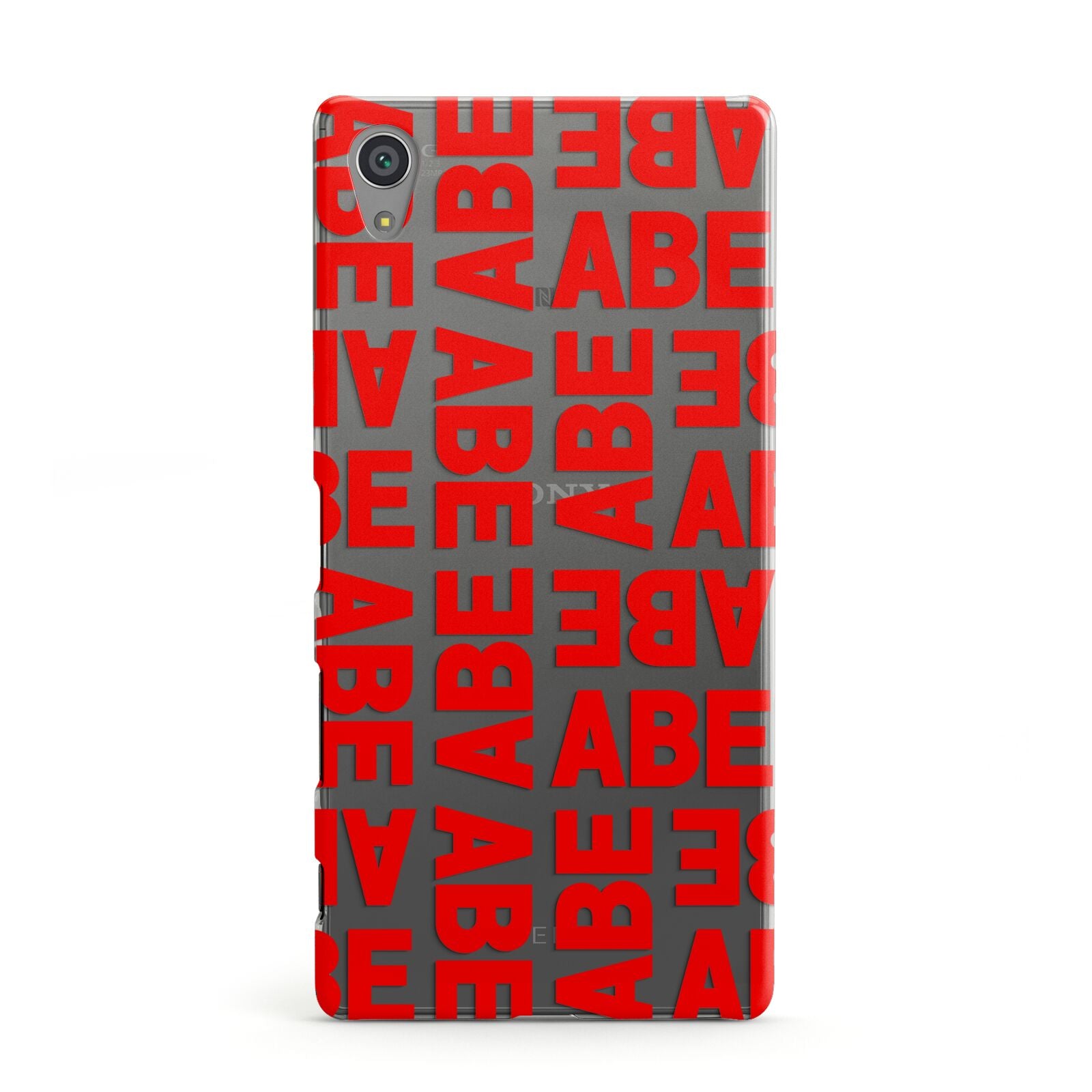 Block Red Custom Text Sony Xperia Case