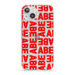 Block Red Custom Text iPhone 13 Clear Bumper Case