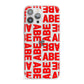 Block Red Custom Text iPhone 13 Pro Max Clear Bumper Case