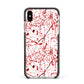 Blood Splatter Apple iPhone Xs Max Impact Case Black Edge on Silver Phone