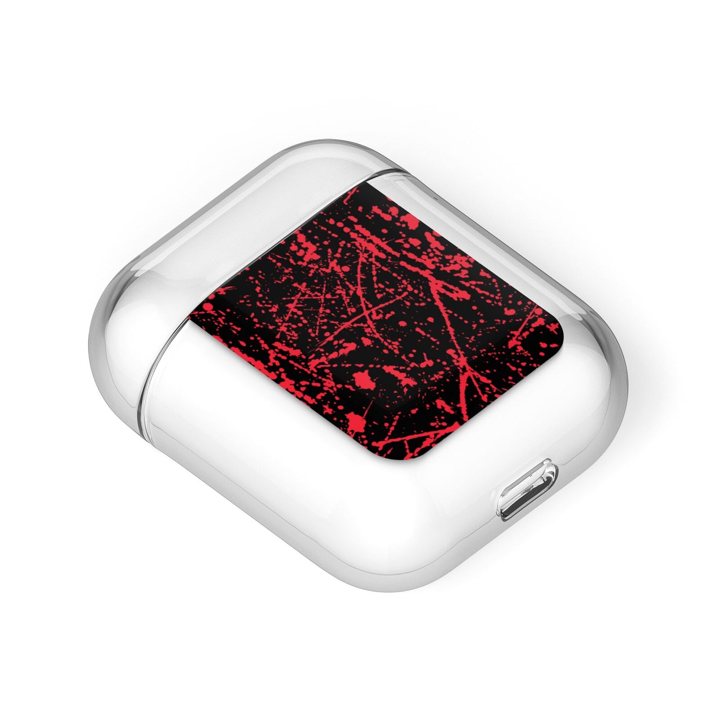 Blood Splatters AirPods Case Laid Flat