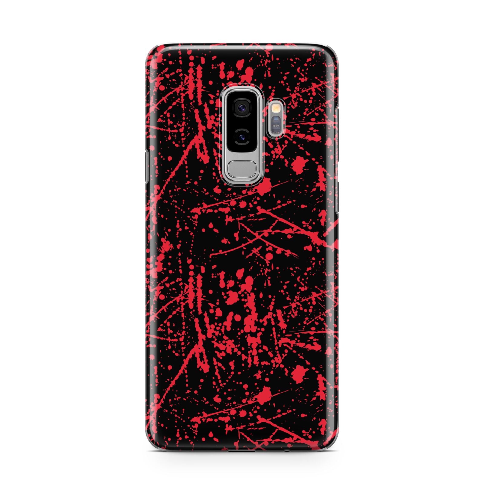 Blood Splatters Samsung Galaxy S9 Plus Case on Silver phone