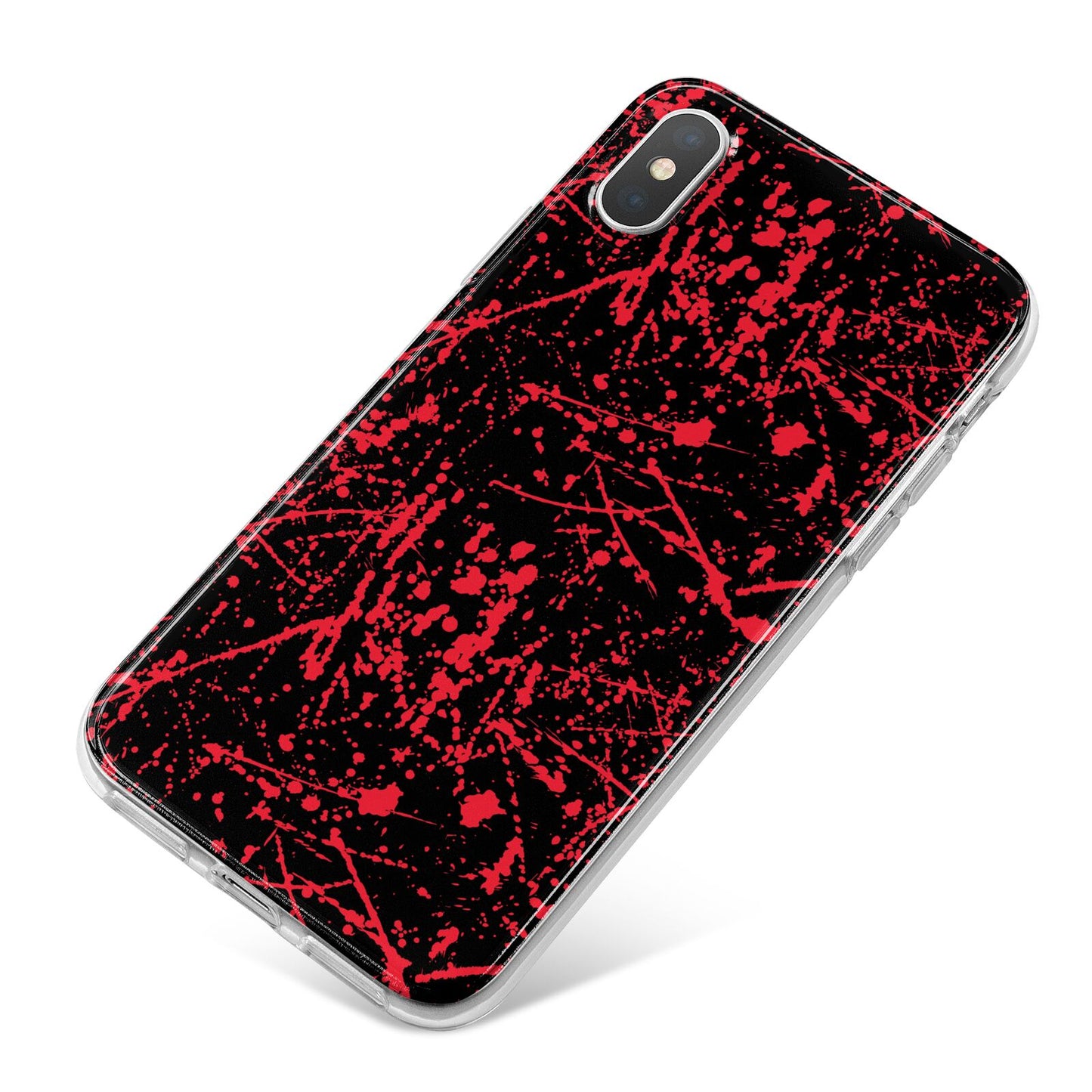 Blood Splatters iPhone X Bumper Case on Silver iPhone