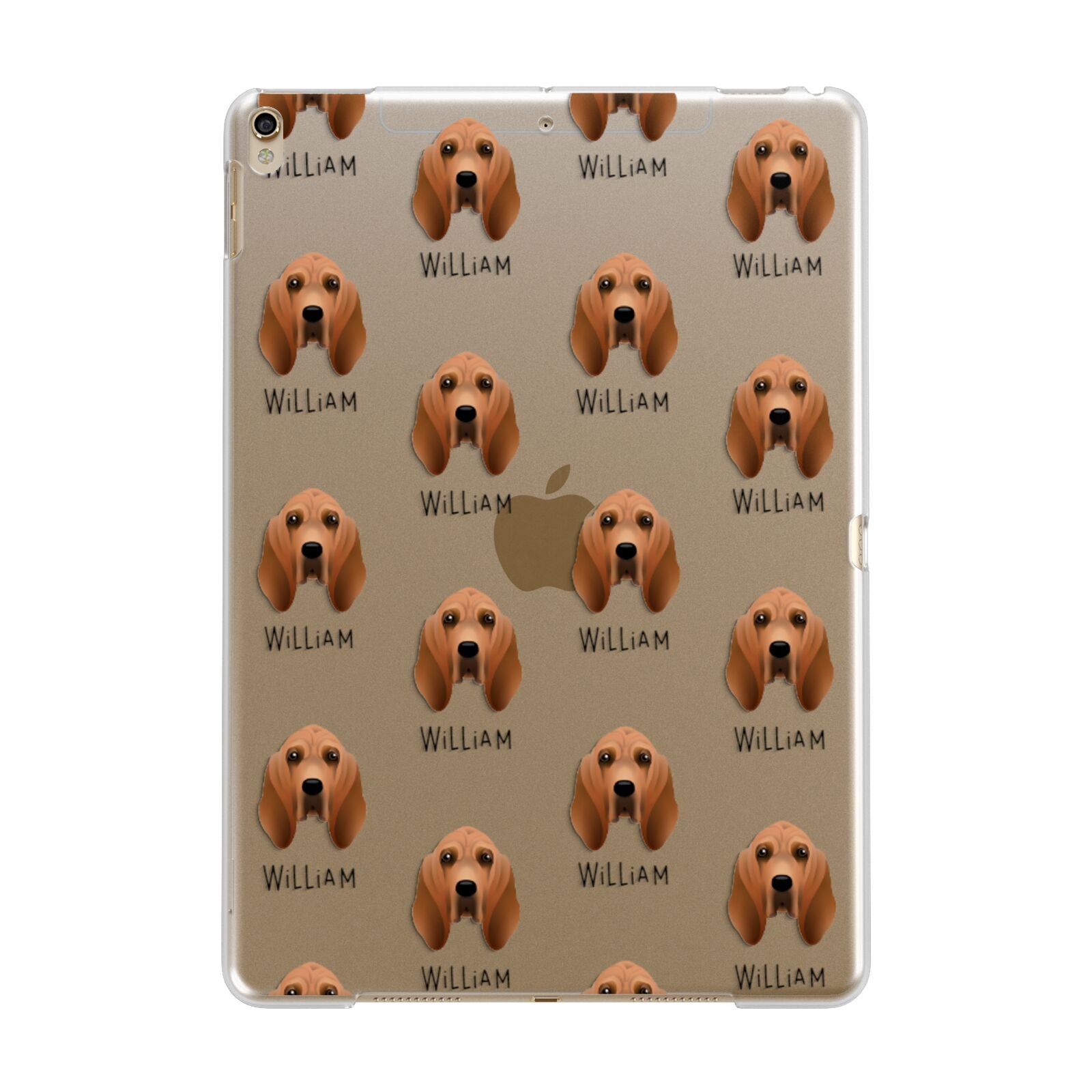 Bloodhound Icon with Name Apple iPad Gold Case