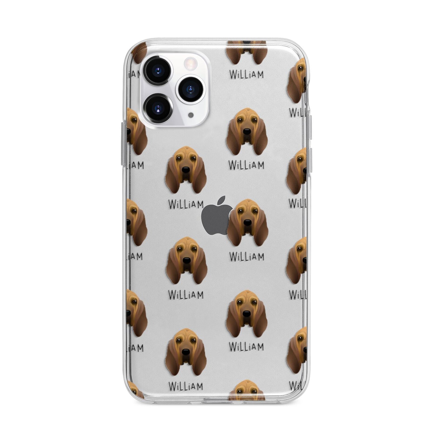 Bloodhound Icon with Name Apple iPhone 11 Pro Max in Silver with Bumper Case