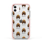 Bloodhound Icon with Name Apple iPhone 11 in White with Pink Impact Case