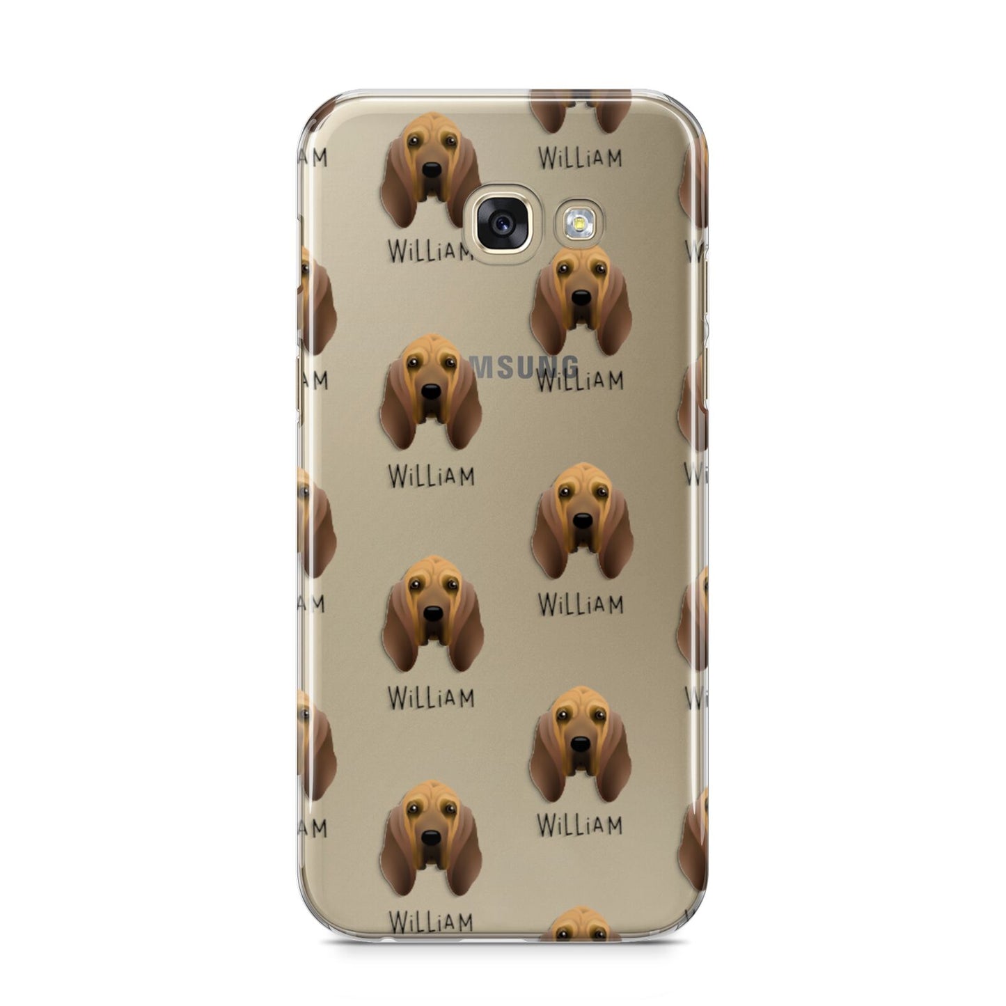 Bloodhound Icon with Name Samsung Galaxy A5 2017 Case on gold phone