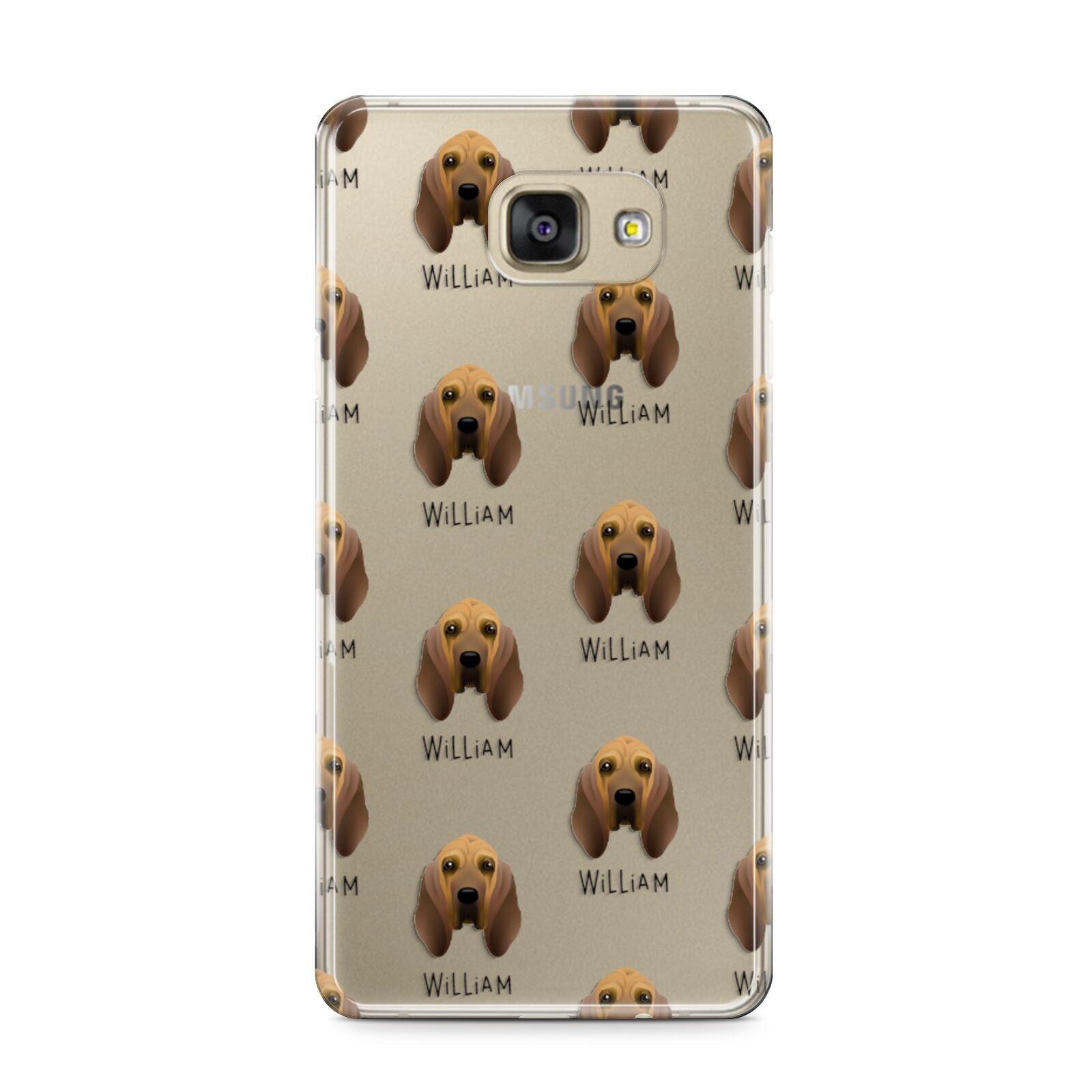 Bloodhound Icon with Name Samsung Galaxy A9 2016 Case on gold phone