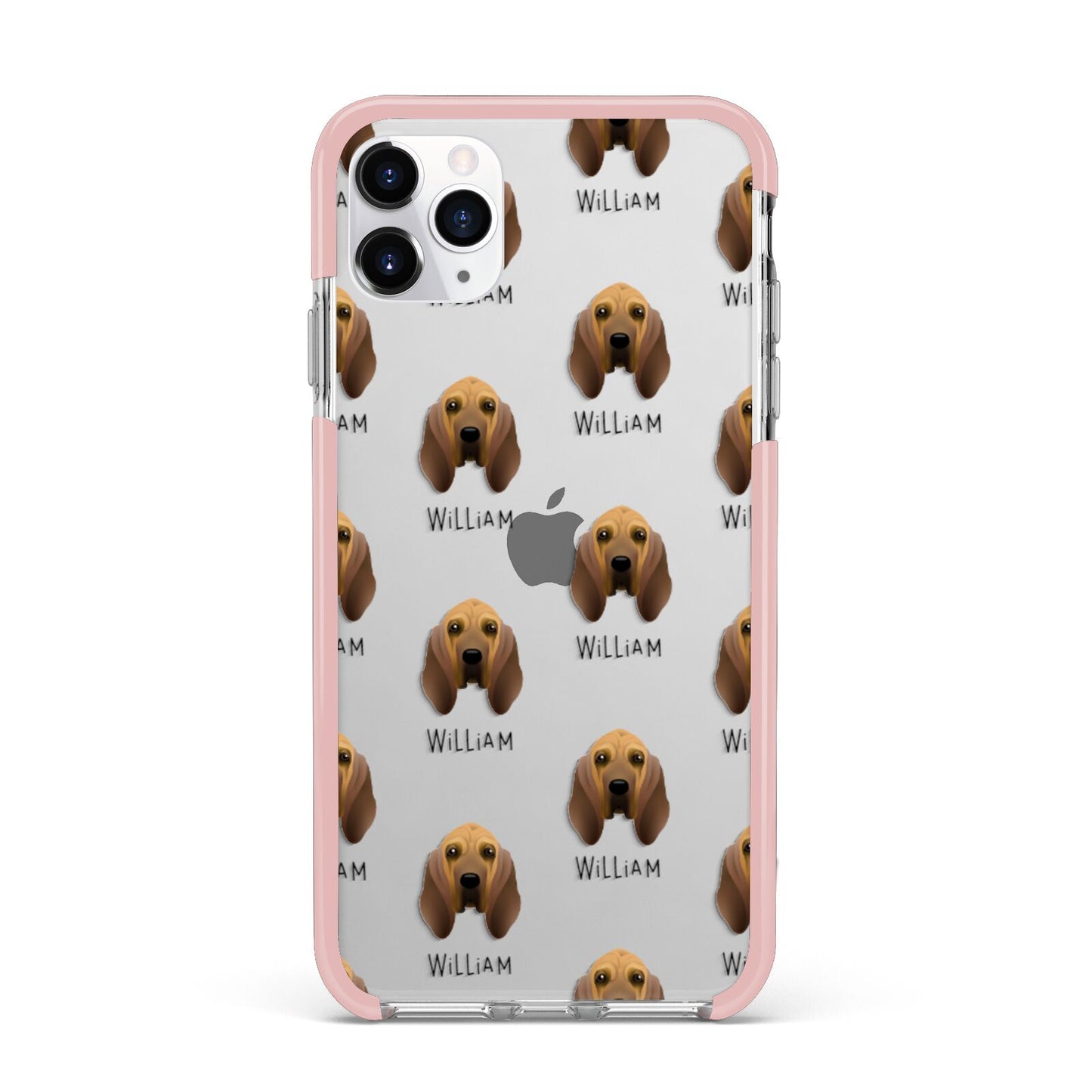 Bloodhound Icon with Name iPhone 11 Pro Max Impact Pink Edge Case