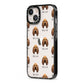 Bloodhound Icon with Name iPhone 13 Black Impact Case Side Angle on Silver phone